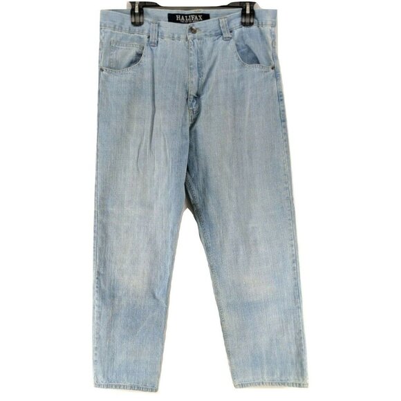 Halifax Jeans Men's Size 40x33 Light Wash Relaxed Straight - Picture 1 of 10
